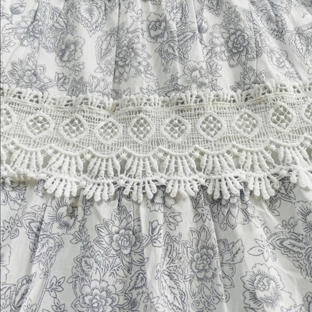 Victorias Secret Strapless White Floral Lace Mini Dress Cotton Fit Flare XS - Picture 10 of 11